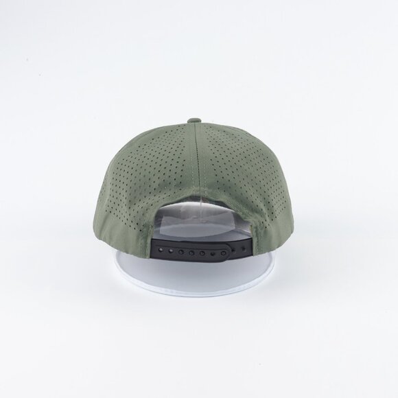 Blank 5 Panel Performance Structured Hats- 12 pack in Color Green - Picture 5 of 7